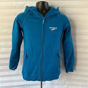 Brooks Boy's Blue Full Zip Hoodie Size Medium Athletic Activewear Jacket
